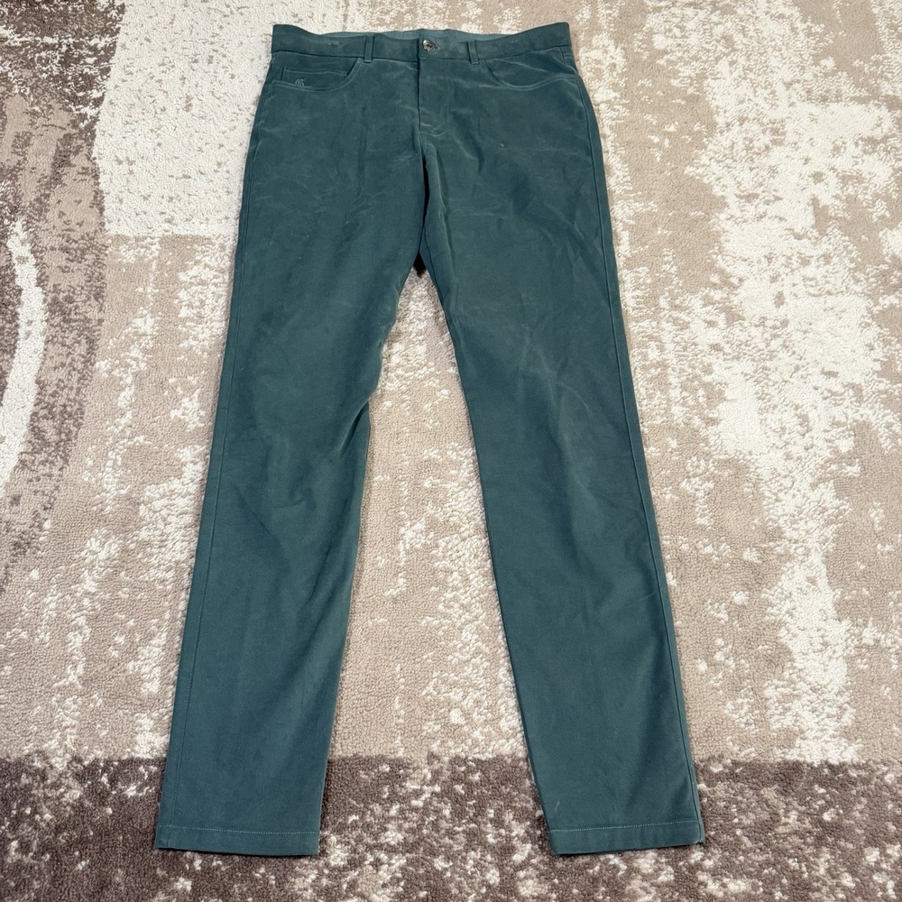 Greyson Wainscott Pant Men's 32x32 Green Golf Straight Leg Performance Trousers
